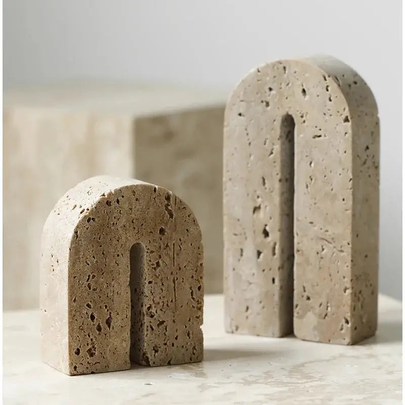 Vintage Travertine  Bookends-0